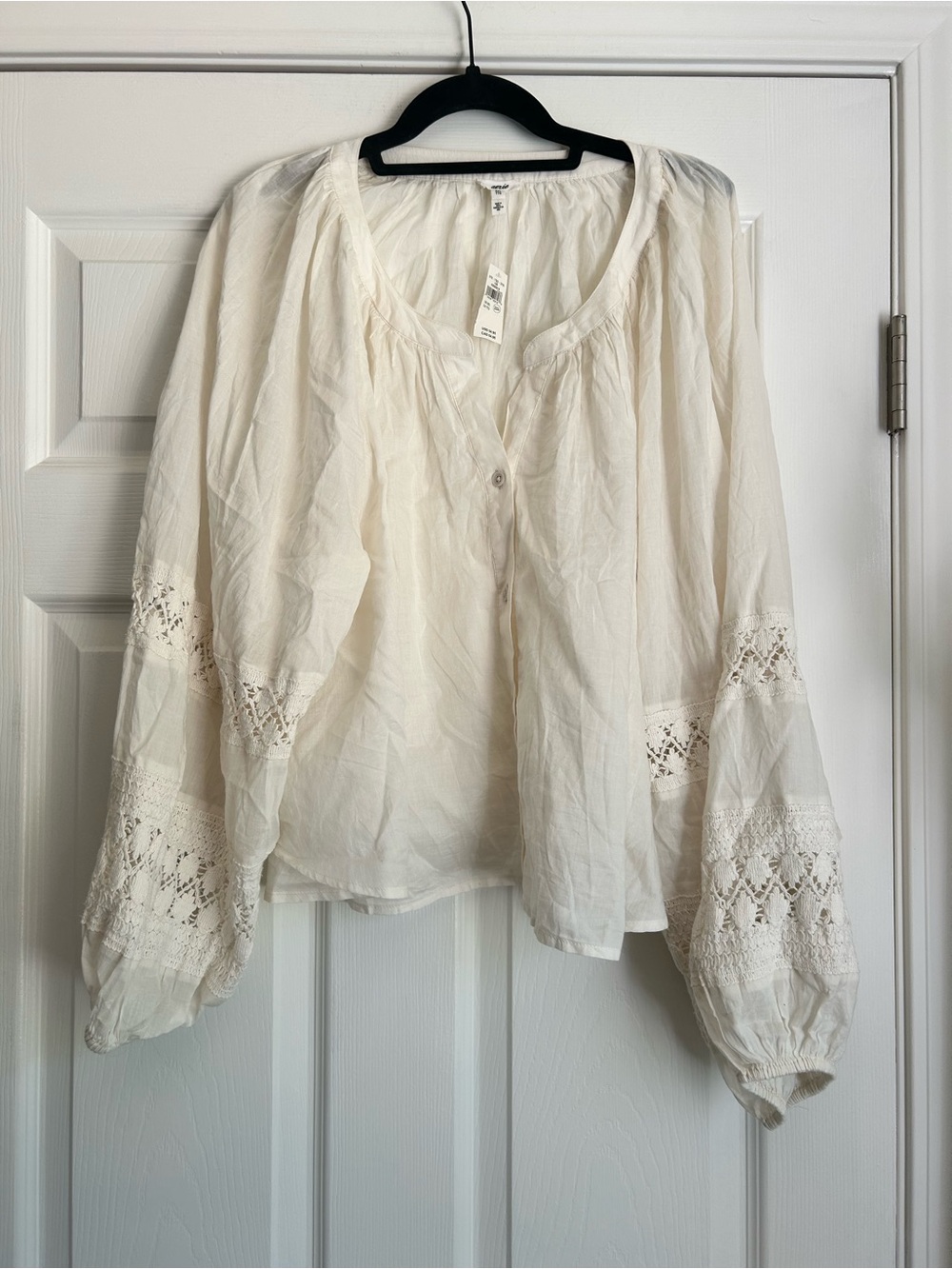 Aerie cream cotton boho top size xxl nwt